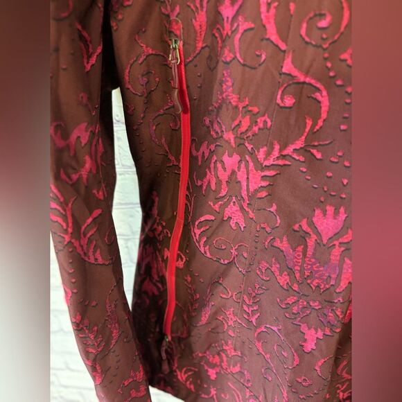 Athleta Twin Tip Ski Jacket in Port Wine Snow Scroll Ski Snowboard Jacket Size M - Picture 5 of 16